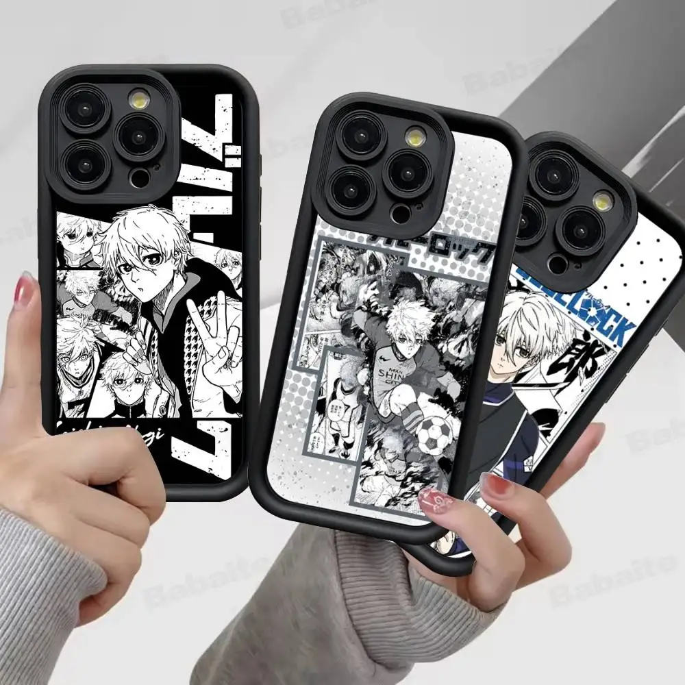 Cool B-Blue L-Lock funda de teléfono de silicona para iPhone 17 Air 17 16 15 14 13 Plus Pro Max cubierta suave a prueba de golpes