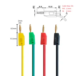 Cable de prueba banana silicona doble conector flexible
