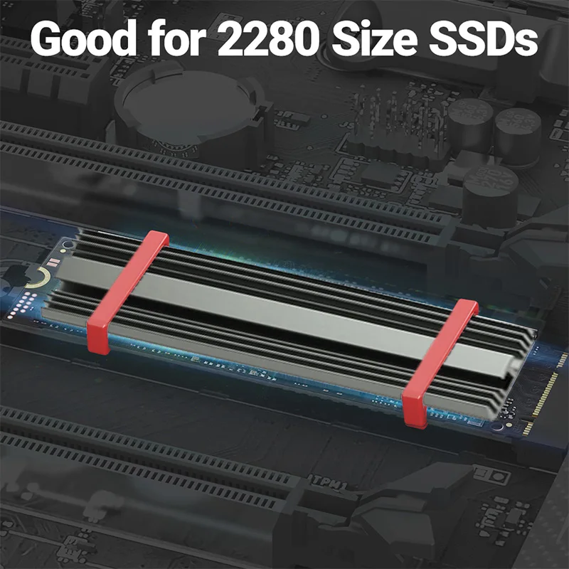 TEUCER M.2 SSD disipador de calor M2 2280 junta de disipador de calor de aluminio de disco duro de estado sólido con almohadilla térmica de silicona PS5 PC de escritorio - imagen 2