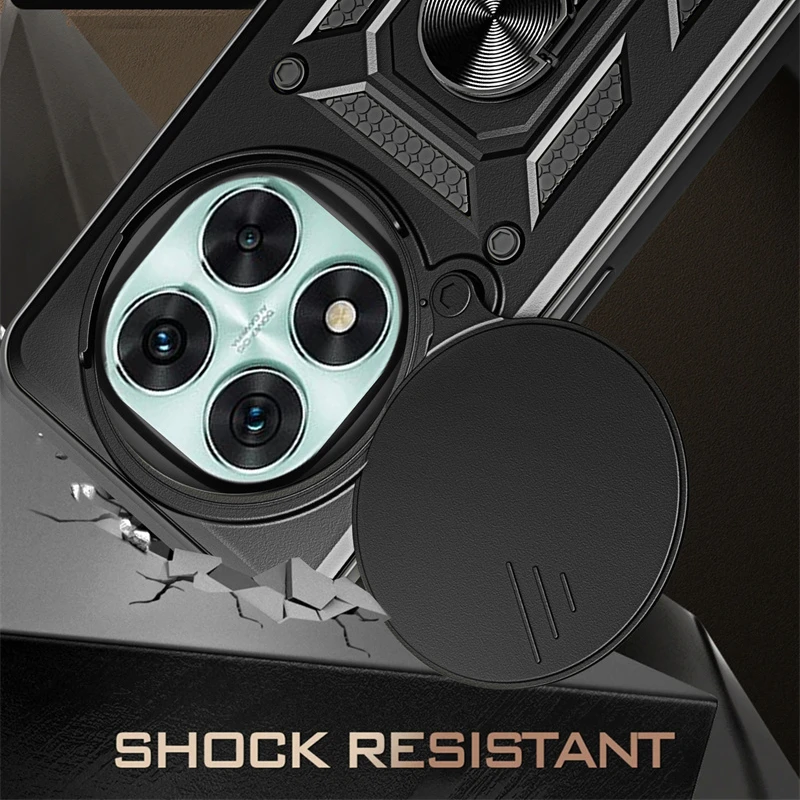 Funda protectora para Xiaomi Redmi 14 Pro 5G Note 14 Pro + Plus, protección de lente con anillo, soporte magnético, Fundas - imagen 4