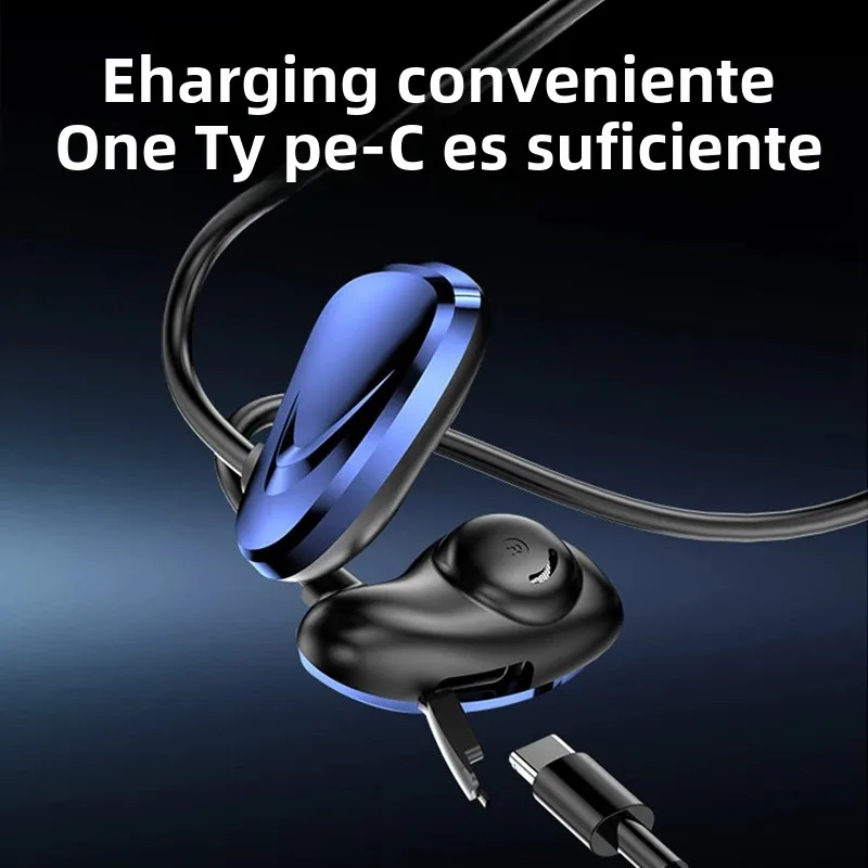 Auriculares inalámbricos con Bluetooth, Auriculares de conducción de aire con banda para el cuello y micrófono, Auriculares de batería larga de alta calidad - imagen 5