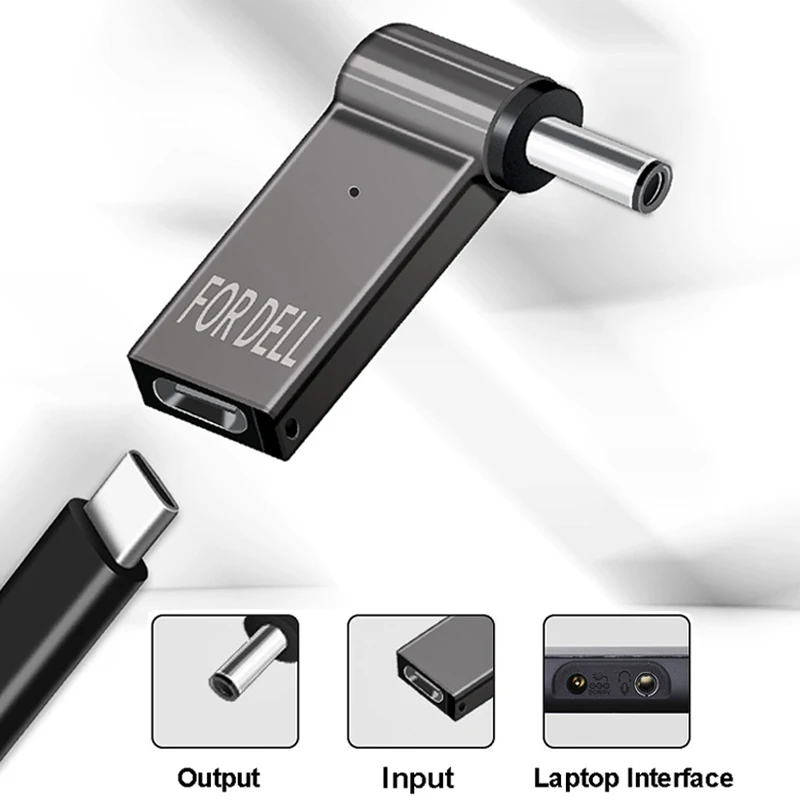 Adaptador USB-C a DC 100W para Portátiles HP Asus Dell Lenovo - imagen 2