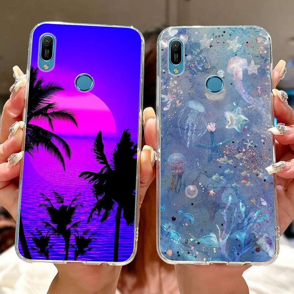 Para Huawei Y6 Y6s 2019 Funda Popular mariposa flor suave transparente silicona TPU Funda de teléfono para Huawei Y6 Pro 2019 Y 6s Funda - imagen 4