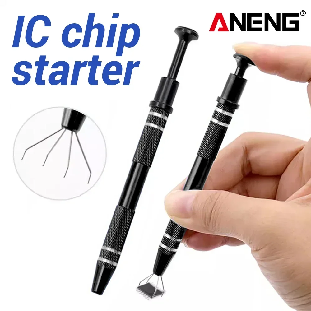 ANENG-agarrador de componentes electrónicos, Extractor de Chip IC de cuatro garras, pinzas recolectoras de tornillos, herramienta de recogida, herramienta manual de reparación de agarrador de Metal - imagen 3