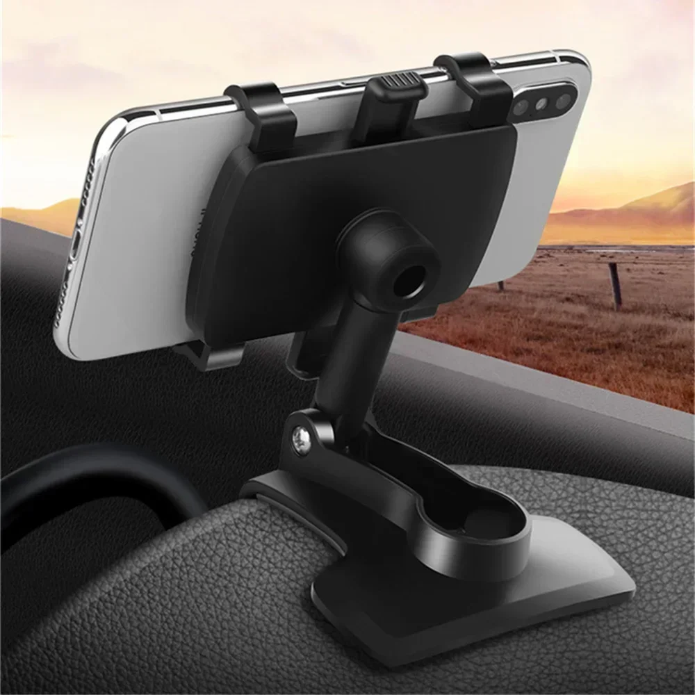 Soporte Universal para teléfono de coche, ángulo ajustable, giratorio, seguro, Clip para teléfono, fácil acceso, para iPhone, Samsung, Xiaomi - imagen 3