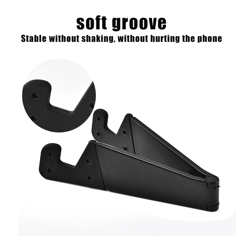 Soporte plegable para teléfono de escritorio, soporte de montaje para teléfono móvil ABS en forma de V para tableta, soporte de cabecera perezoso de escritorio ajustable - imagen 4