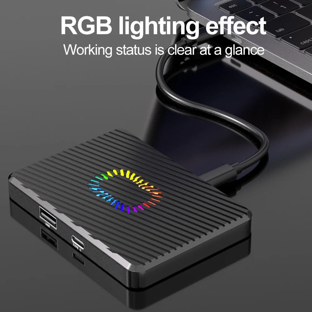 Carcasa Dual Bay NVMe SATA SSD M.2 caja de disco duro Dual NVMe 10Gbps USB C 3,2 GEN2 adaptador de caja de disco duro externo - imagen 2