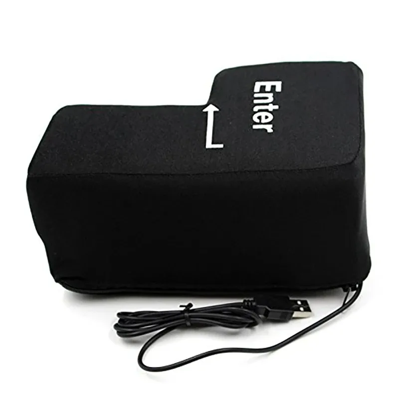Botón de descompresión para ordenador, almohada de escritorio para programador, con tecla grande USB Enter, antiestrés, cualquier almohada de ventilación - imagen 2