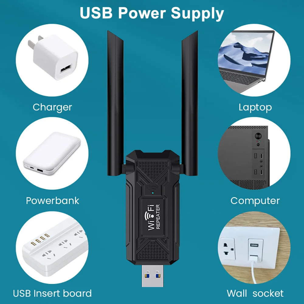 Repetidor WiFi USB inalámbrico de 2,4G y 300Mbps, amplificador de señal WiFi, enrutador Wi-Fi de largo alcance, extensión de red doméstica - imagen 5
