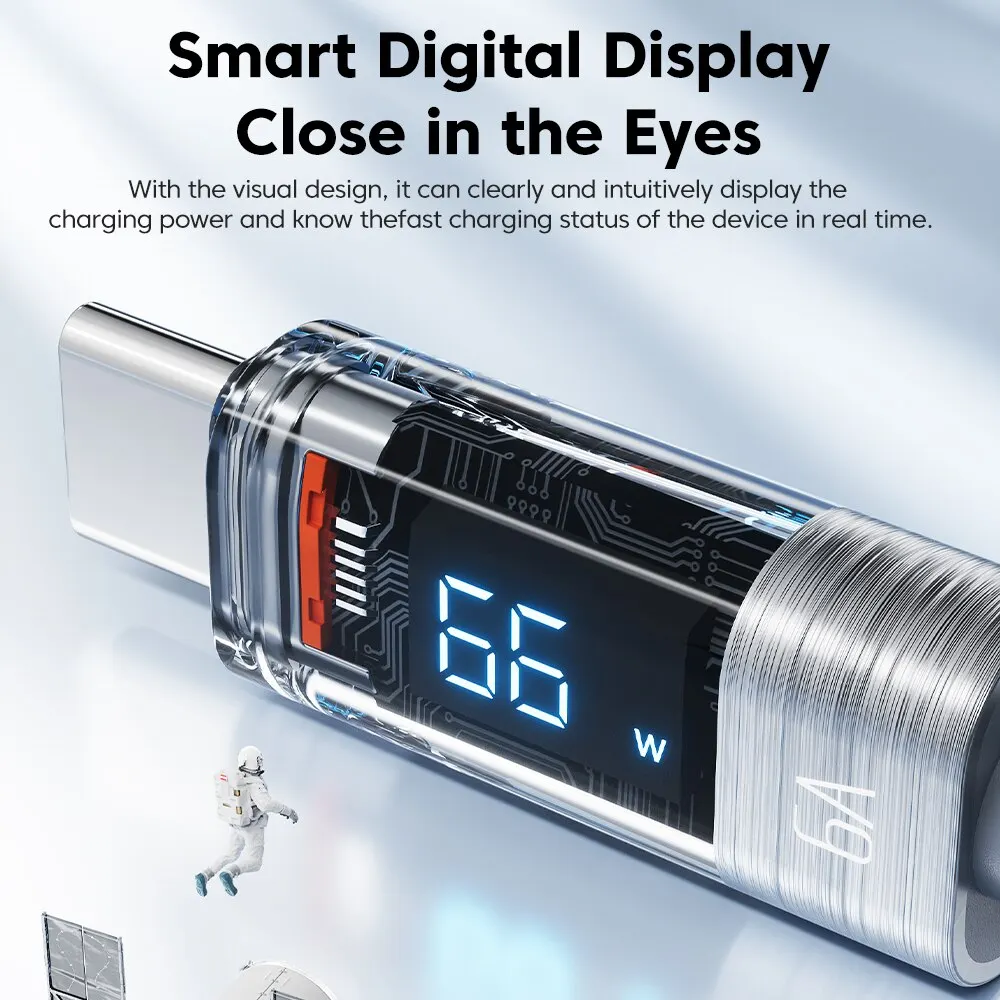 Toocki USB Tipo C Cable 6A 66W para Huawei OPPO Pantalla Cargador Rápido USB C Cable de Datos para Xiaomi 12 Samsung Realme - imagen 3