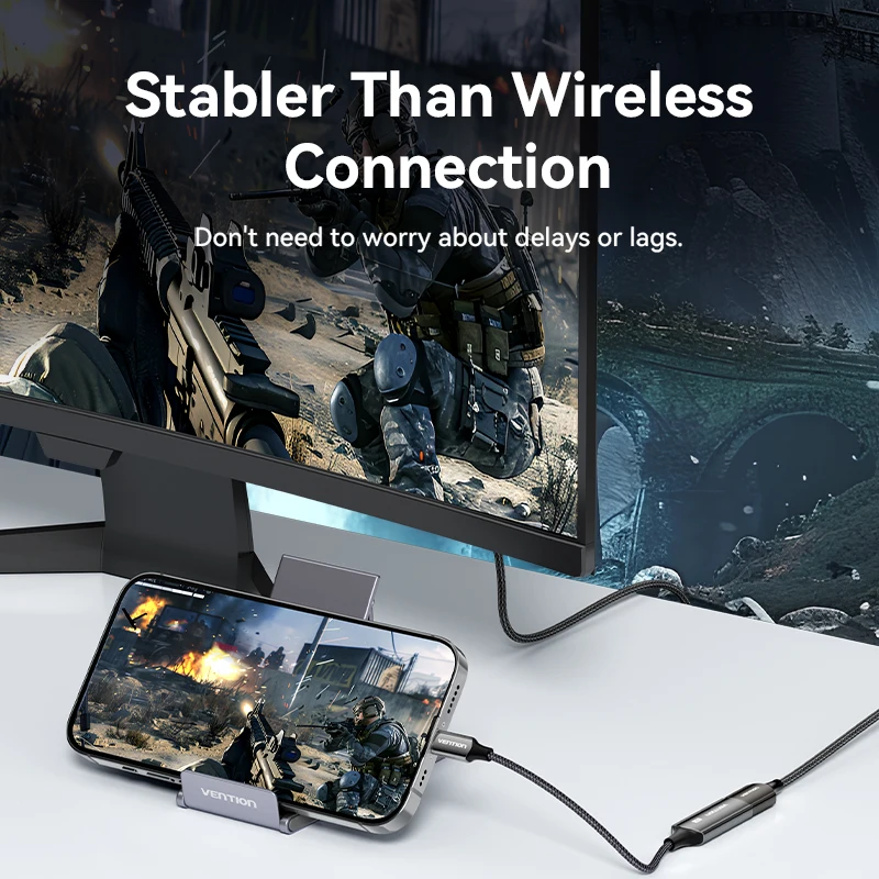 Vention 8K USB C a DisplayPort Cable USB tipo C macho a DP hembra adaptador para teléfono tableta portátil Monitor USB-C bidireccional - imagen 5