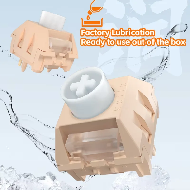 Kailh Box-interruptor de hielo triturado, Tactile completo con pompón, 5 pines, 60g, teclado mecánico personalizado para juegos, interruptores MX, lubricación de fábrica - imagen 5