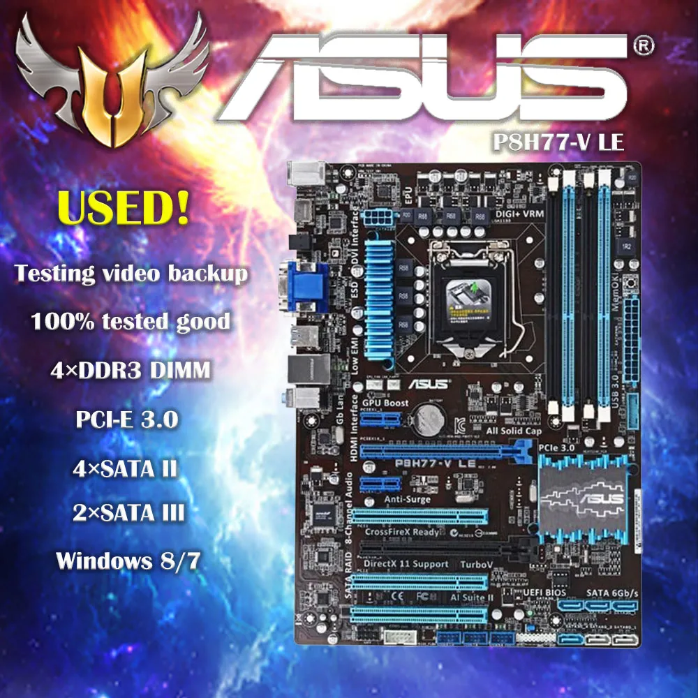 Asus P8H77-V LE Placa base de escritorio H77 Socket 1155 USB3.0 DDR3 32GB ATX en venta