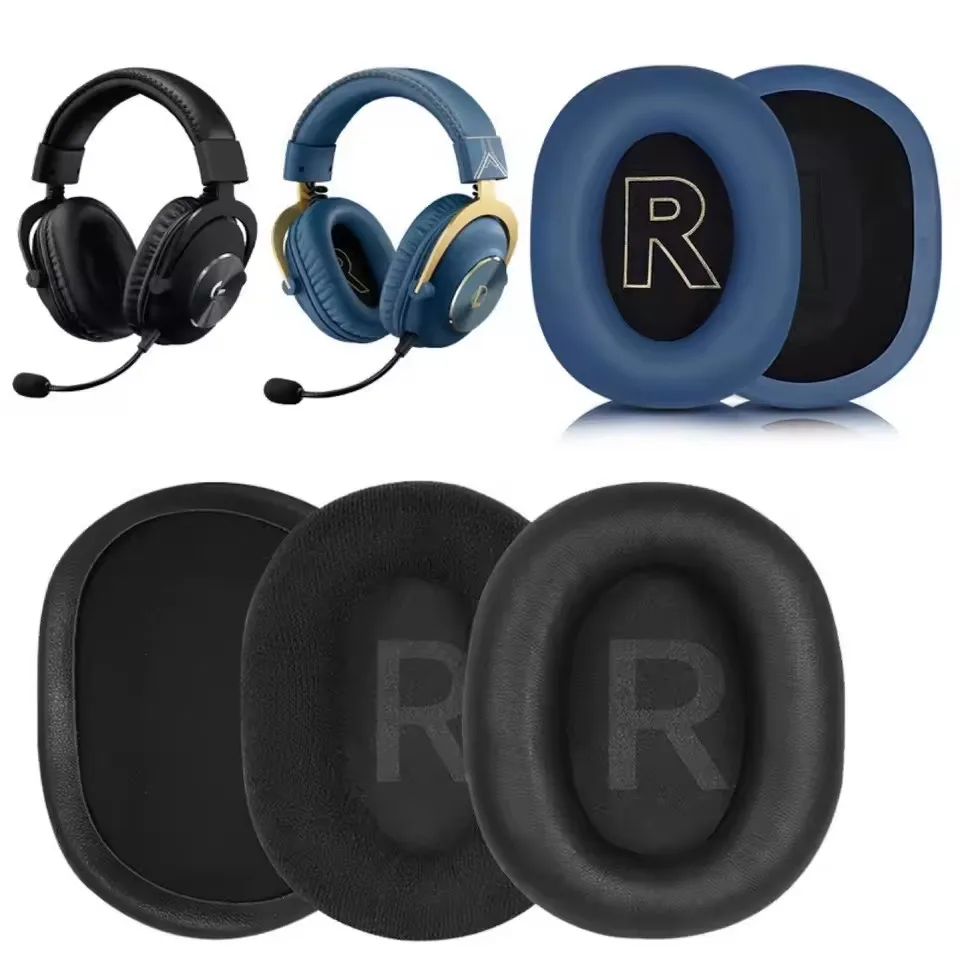 Almohadillas de repuesto para auriculares Logitech G Pro X / GPRO, orejeras de cuero, cubierta para los oídos, almohadillas para los oídos de espuma, 1 par