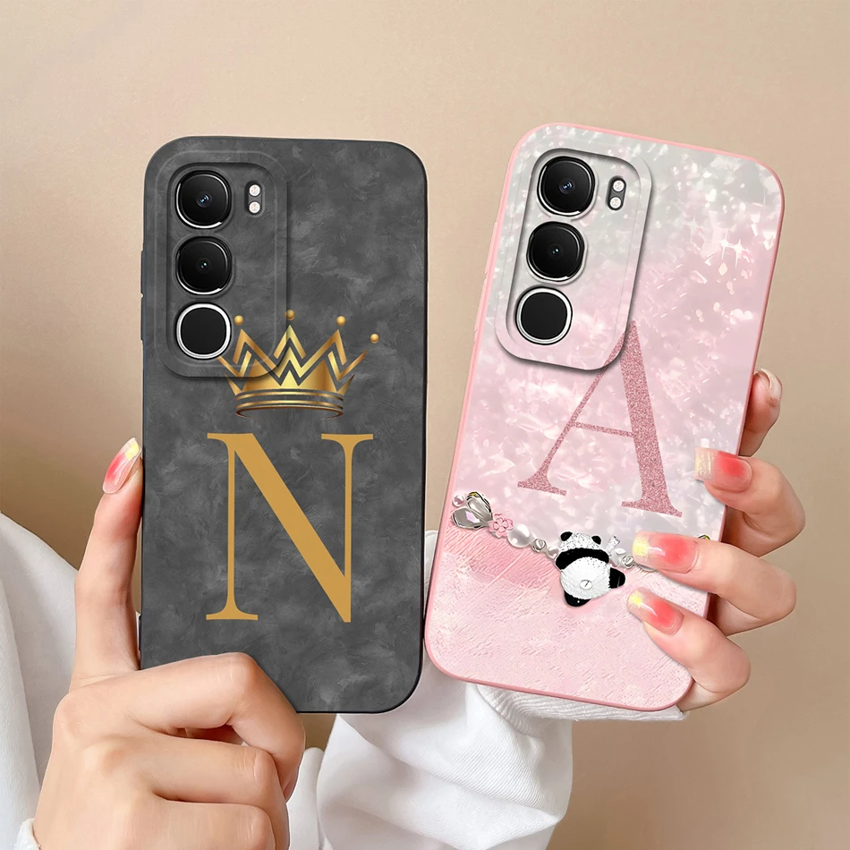 Para Vivo Y19S Y17S Y18 Y18S Y18E Funda Linda Panda letras Funda cobertura completa parachoques textura suave a prueba de golpes fundas traseras de teléfono - imagen 2