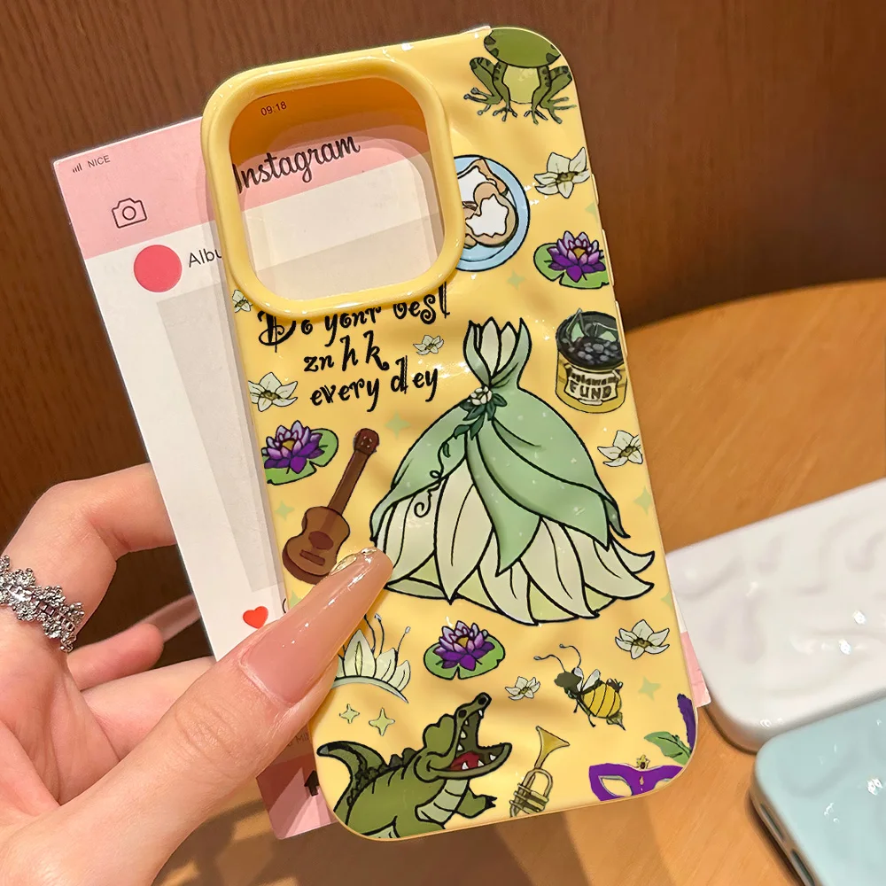 Hermosa princesa 3D arrugado Irregular meteorito fundas de teléfono para iPhone 17 16 15 14 Plus 13 12 11 Air Pro Max a prueba de golpes brillante - imagen 4