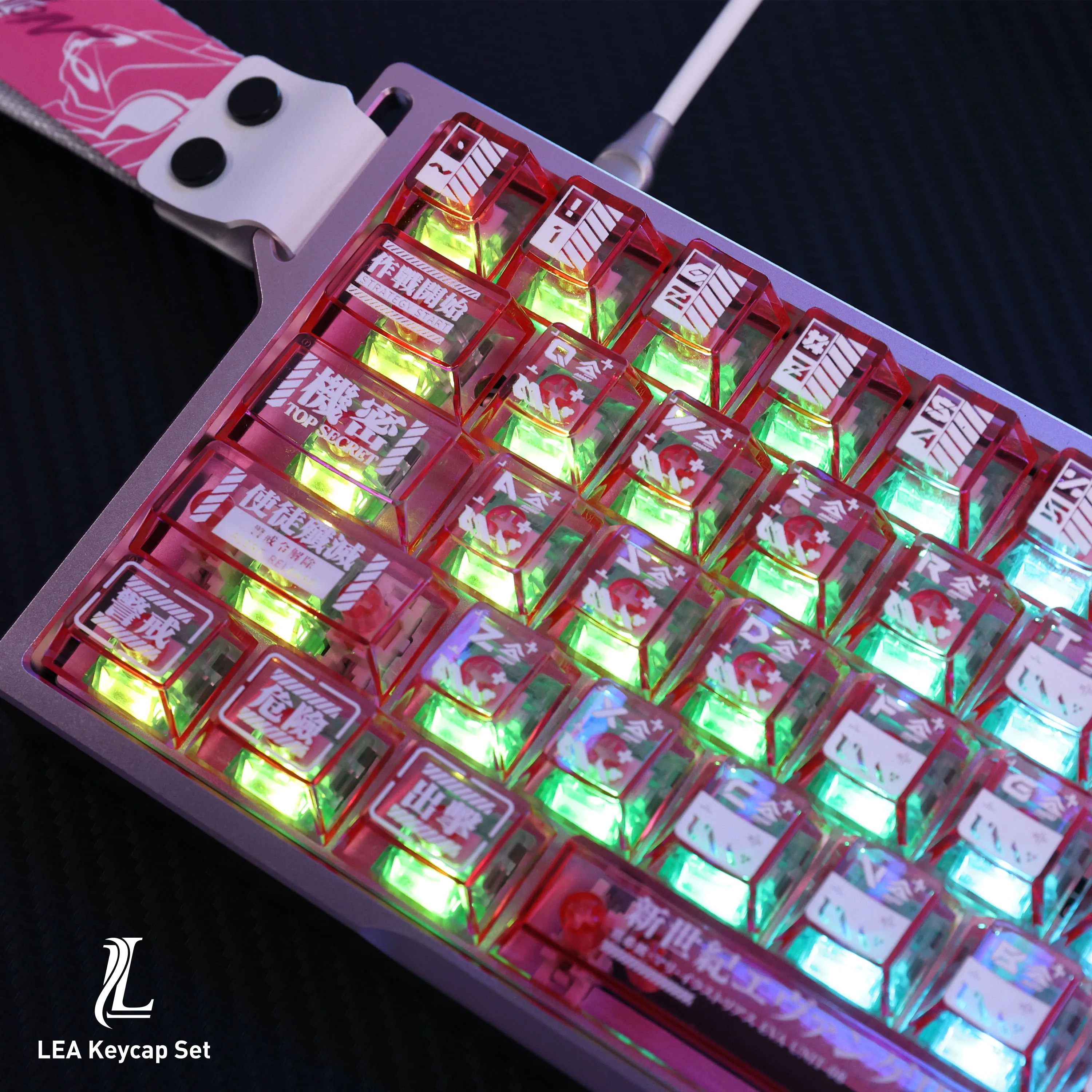 Makiwa Translucent Keycaps Cherry Pc Personalizado 121 Teclas Rosa Translúcido Dibujos Animados Anime Keycaps - imagen 5