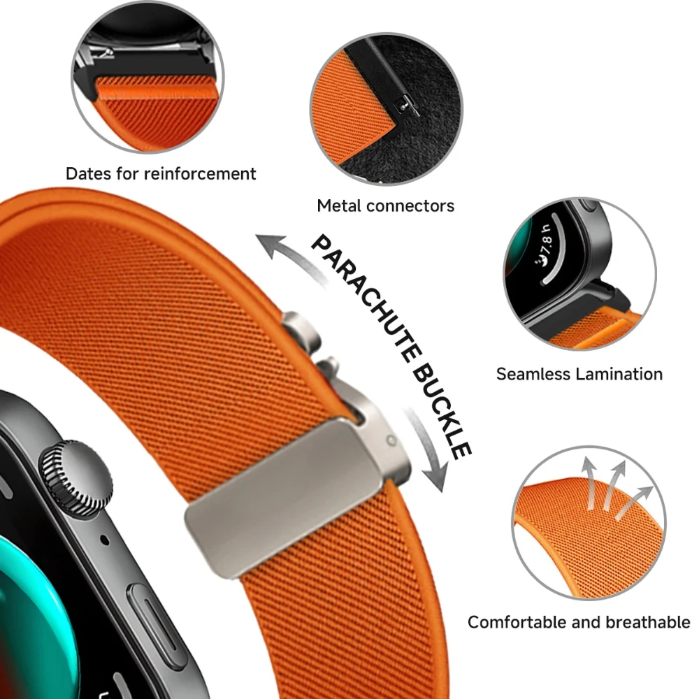 Correa de nailon con hebilla de paracaídas para Huawei Watch Fit 4 3 2 pulsera de bucle elástico para Huawei Watch Fit 4/4 Pro - imagen 2