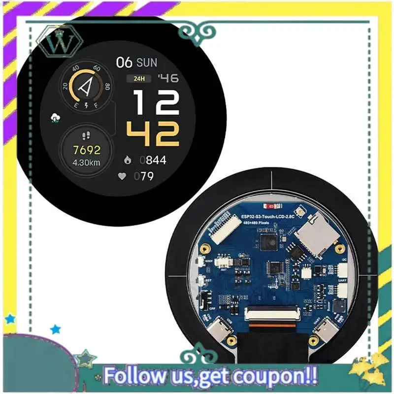 Nueva placa de desarrollo LCD ESP32 S3 de 2,8 pulgadas pantalla táctil cautiva 480X480 con Sensor QMI8658 de 6 ejes - imagen 2