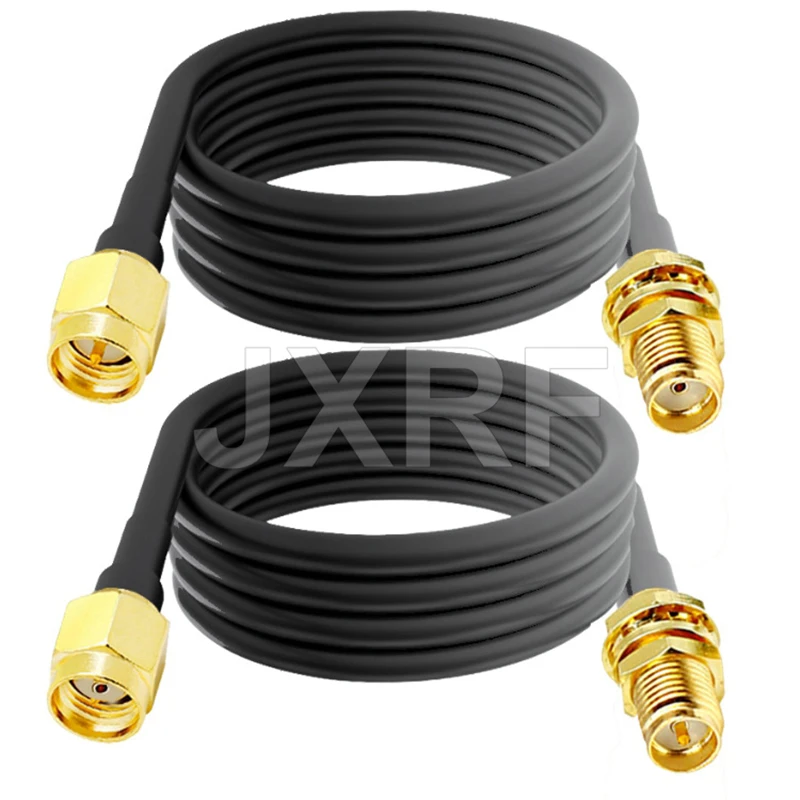 JXRF-conector SMA de extensión de 15M, Cable Coaxial RG58, SMA macho a hembra para 3G/4G/5G/LTE/GPS/WiFi/RF/Ham/Radio a Antena
