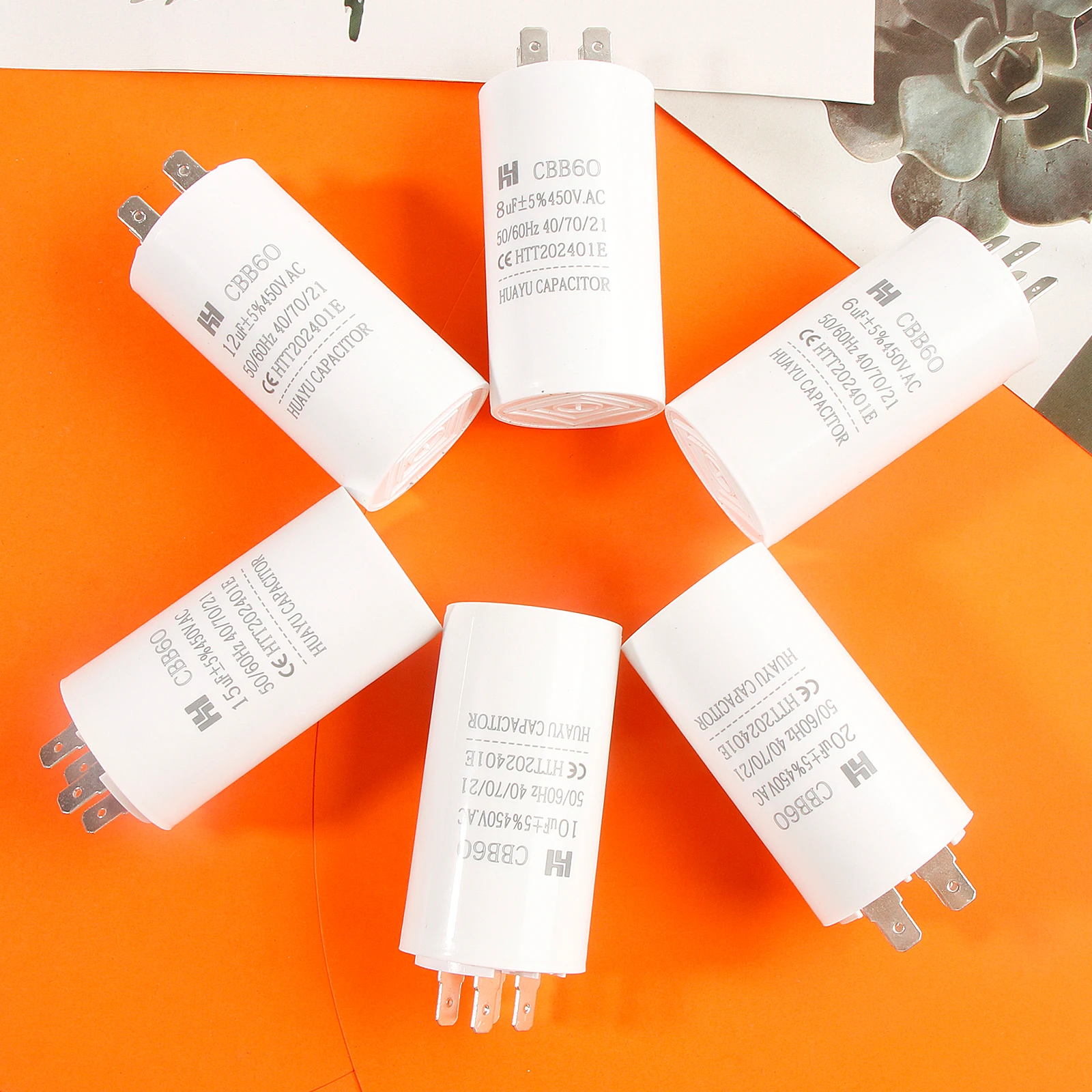 Condensador CBB60 450VAC doble inserción 50/60hz condensador de arranque y funcionamiento de repuesto eléctrico para compresor de aire Motor de bomba de agua - imagen 4