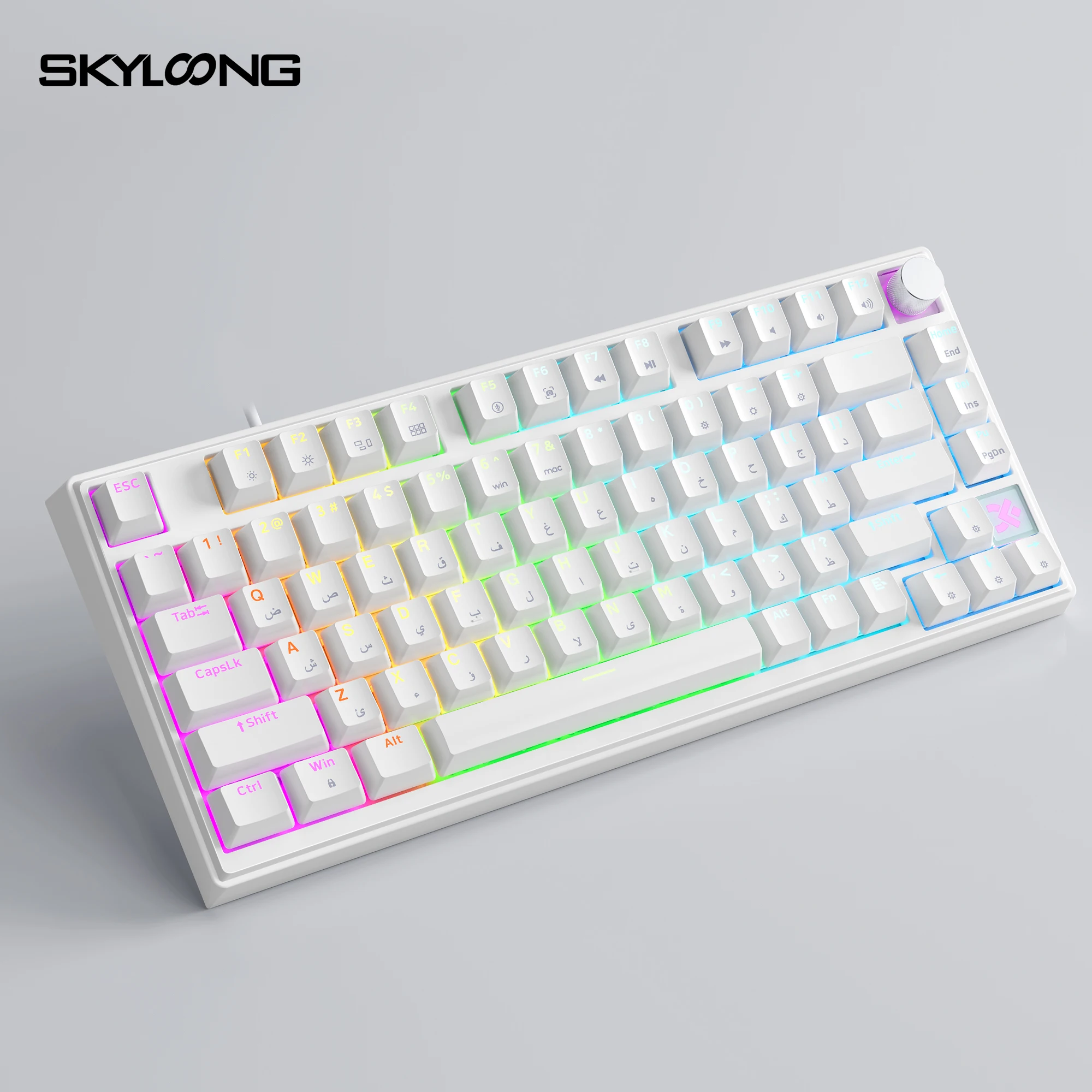 SKYLOONG GK75 HE Teclado magnético con cable Tecla árabe 8000Hz PBT Brillo a través de teclas RGB retroiluminado 75% Perfil para oficina/juego - imagen 5