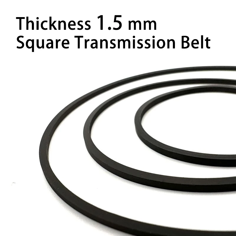 1 Uds. Correa de goma cuadrada de 1,5mm de ancho, grabadora de cinta de Cassette, repetidor de correa de transmisión de cubierta, CD, DVD, VCD, accesorios universales