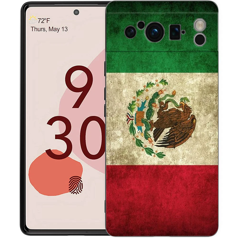 Funda de teléfono con pasaporte de México para Google Pixel 9 8 7 6 Pro XL 8A 6A 7A 5G, funda negra de TPU suave a prueba de golpes - imagen 5