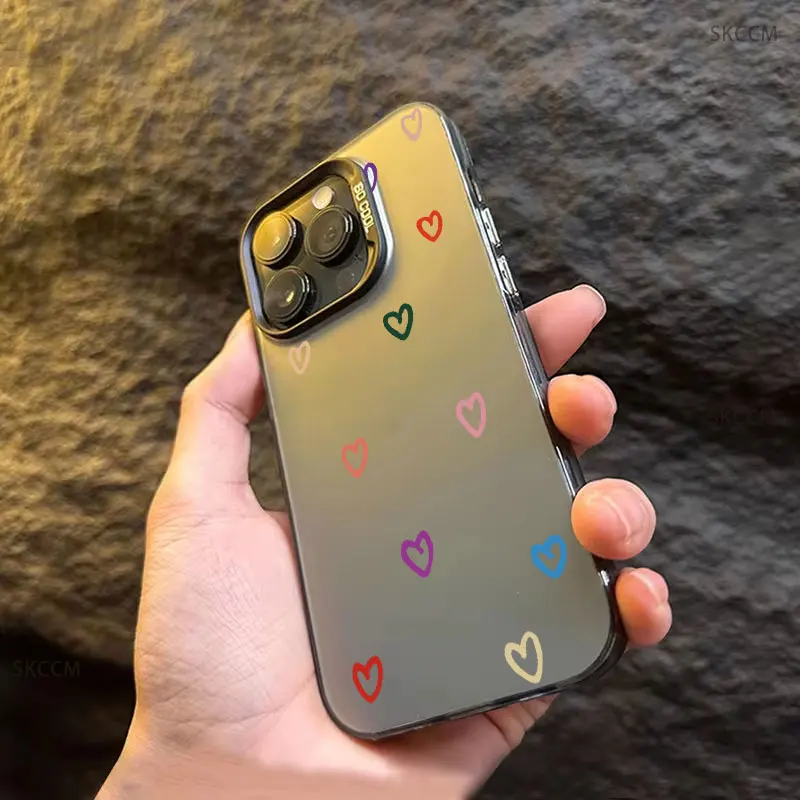 Funda de teléfono con patrón de corazón de amor, cubierta dura mate, pantalla completa de colores, para iPhone 15, 13, 12, 14, 11 Pro Max, X, XS, XR, 7, 8, 15 Plus - imagen 5