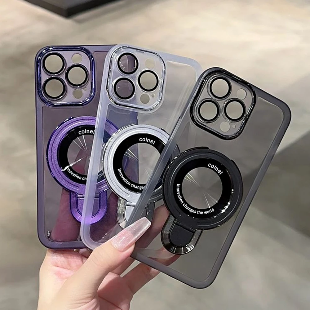 Funda de teléfono magnética con soporte de anillo para Samsung M16 M56 M15 M35 M55 M14 M34 M54 M13 M23 M33 M53 funda protectora transparente de silicona suave