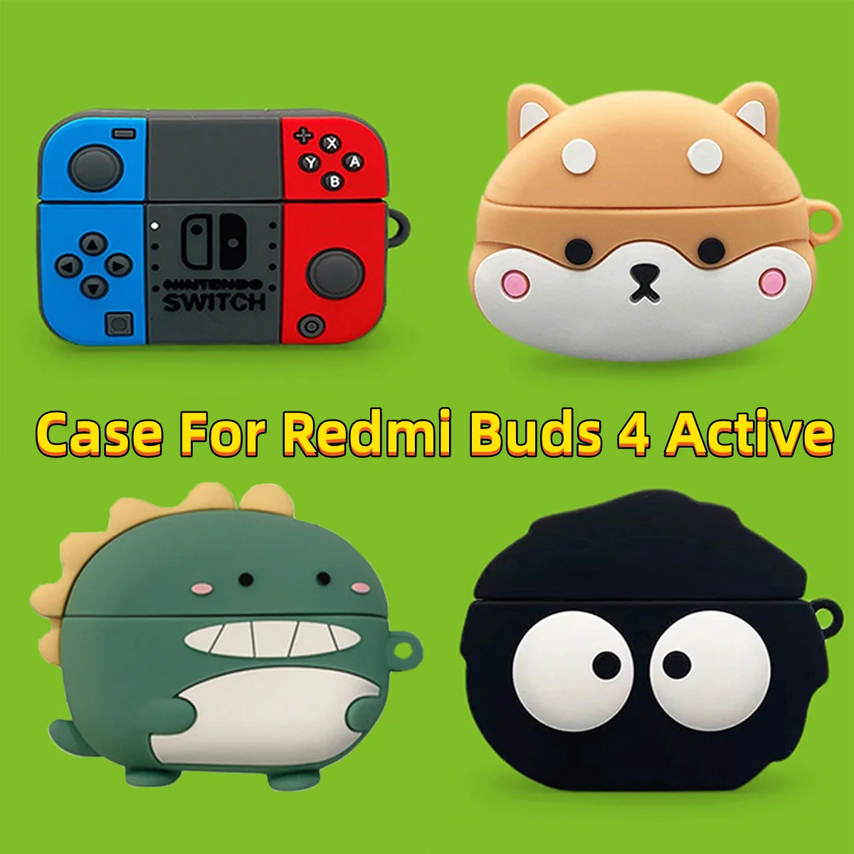 Funda para Xiaomi Redmi Buds 4, auriculares inalámbricos activos, funda de dibujos animados 3D para Redmi Buds 4, funda de carga activa a prueba de golpes