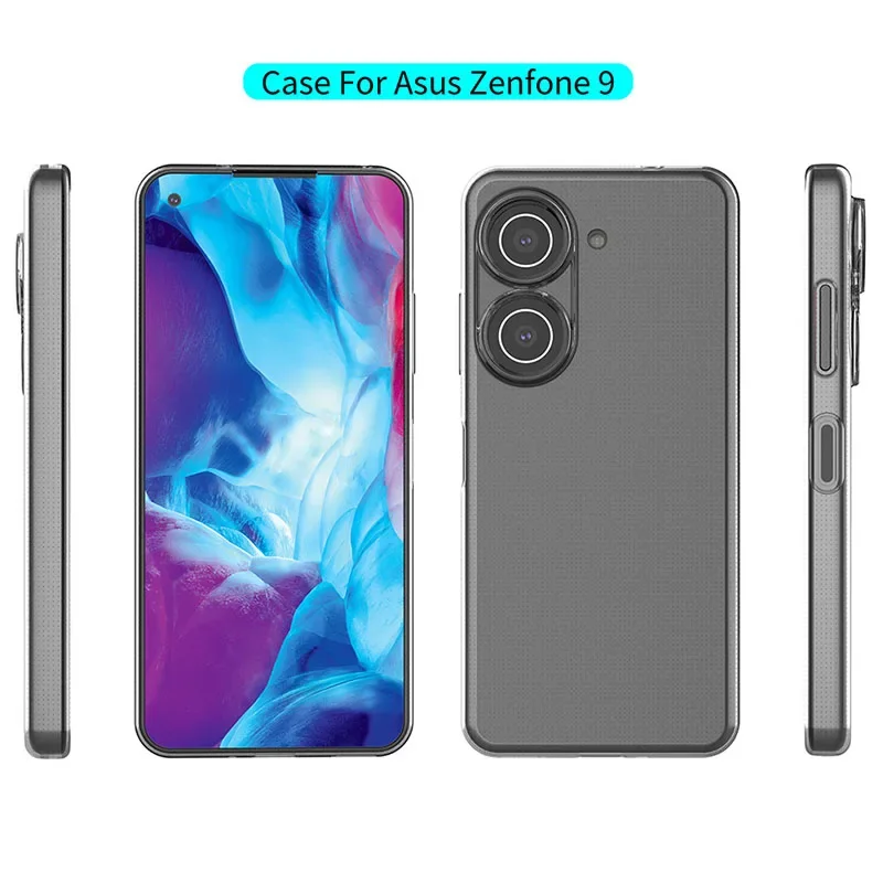 Para ASUS Zenfone 9 funda ultrafina suave TPU transparente funda de teléfono para Zenfone 8 contraportada funda ligera delgada - imagen 2