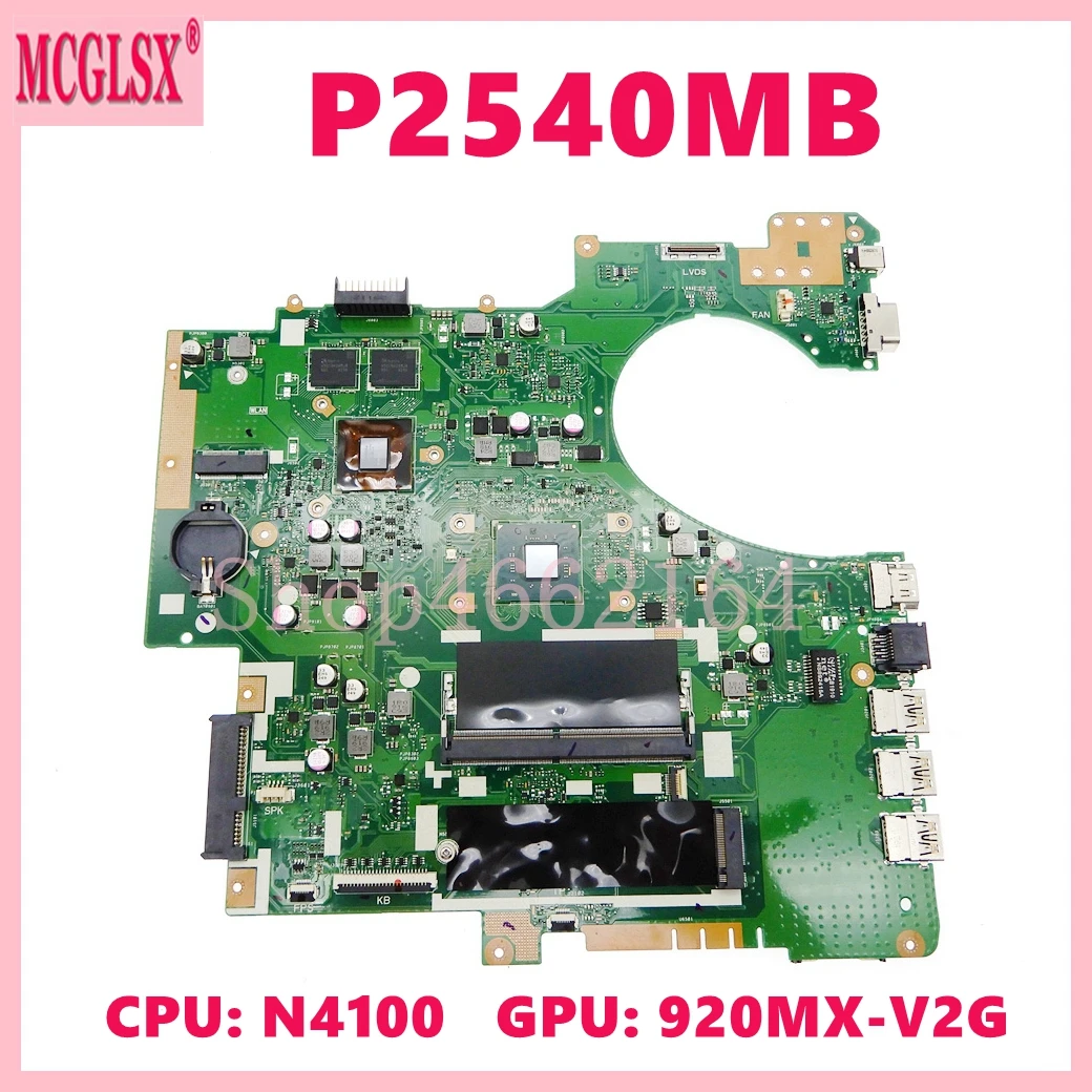 Placa base para ordenador portátil ASUS, P2540MB, N4100, CPU, GT920MX-V2G, GPU, Notebook, P2540M, P2540MB