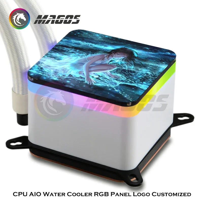 Cubierta de bloque AIO de refrigeración por agua de CPU RGB personalizada, cualquier diseño de imágenes/tamaño Personal a medida, sincronización MOBO de 5V/12V - imagen 5