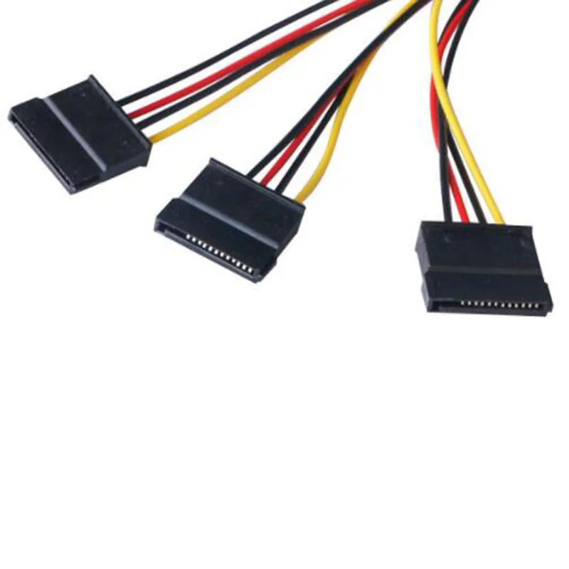 22cm IDE 4Pin macho a 3 puertos SATA hembra divisor Cable de alimentación de disco duro Cable adaptador SATA - imagen 3