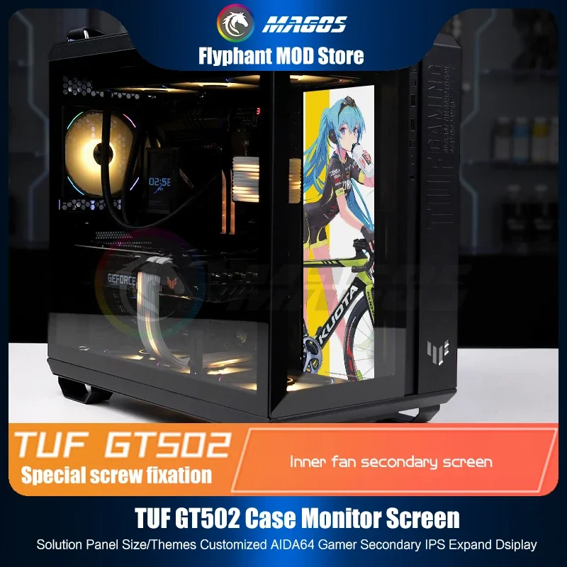 Funda TUF GT502 para pantalla de Monitor, Panel de solución, tamaño/temas personalizados, AIDA64, Gamer, IPS secundario, ampliar Dsiplay