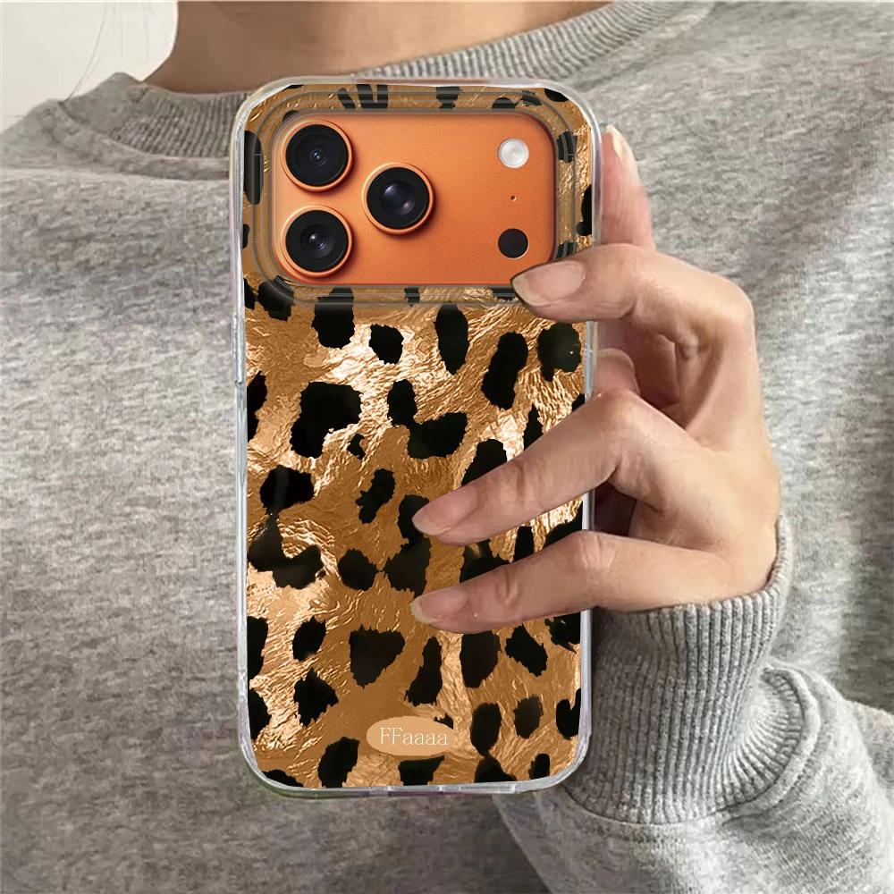 Funda de teléfono INS con estampado de leopardo negro para iphone 17 Air 16 15 14 13 11 12 Pro Max 7 8 Plus X XS XR SE 2022 2020 16e - imagen 5