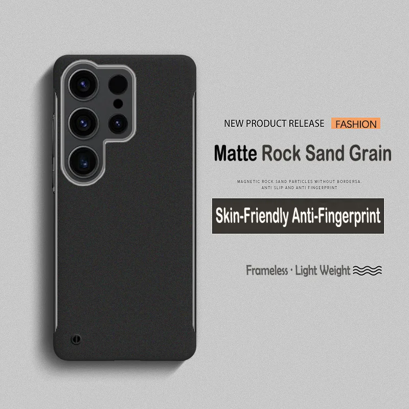 Funda de teléfono sin marco de piel de partículas esmeriladas mate para Samsung S25 S24 S23 FE Ultra Plus S25Ultra cubierta dura de PC a prueba de golpes - imagen 3