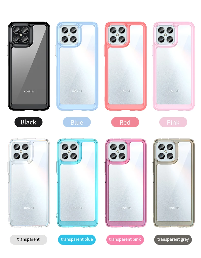 Funda para Honor X8 50 X30i X30, carcasa dura translúcida a prueba de golpes, parachoques de teléfono para Honor X8 - imagen 3
