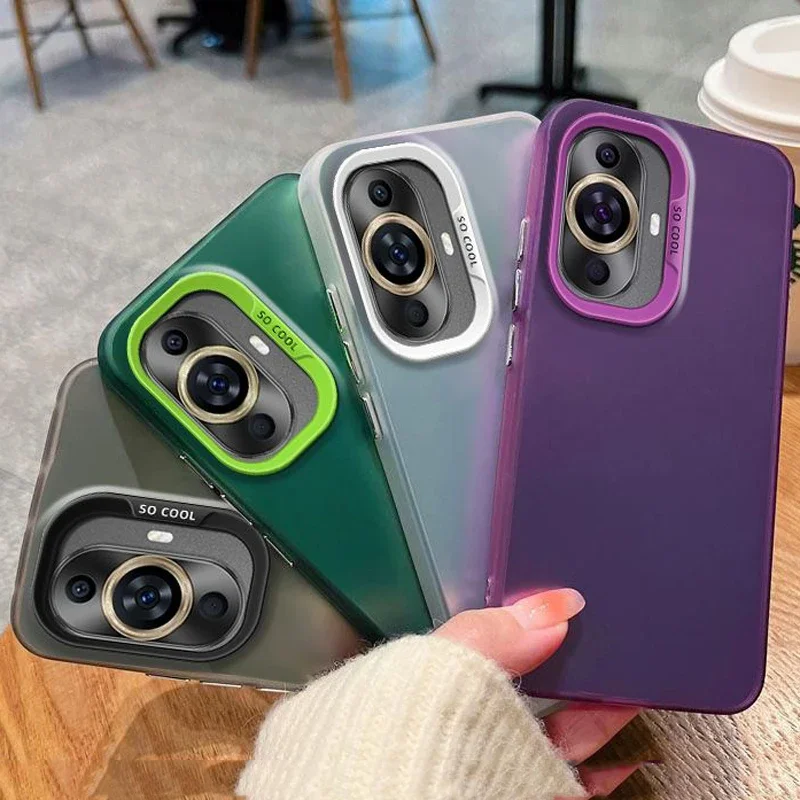 Para Huawei nova 12s funda Huawei nova 12s funda de teléfono NOVA12S fundas FOA-LX9 funda mate de piel Aurora metálica de lujo