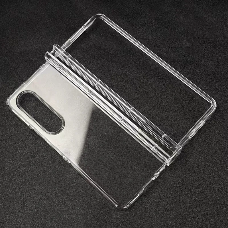 Funda rígida con ranura para bolígrafo para Samsung Galaxy Z Fold 4 Fold4 5G F936B, funda de teléfono de PC de calidad transparente para Samsung Z Fold 4