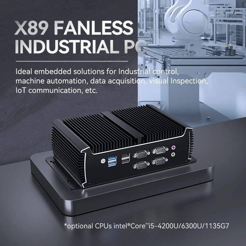XCY Mini PC X89 Industrial Sin Ventilador i7-1165G7 Puertos COM WiFi 4G - imagen 2