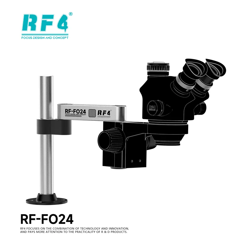 RF4 RF-FO24/FO25/FO26 360 °   Soporte de brazo oscilante para microscopio ajustable, elevación giratoria, soporte plegable telescópico Universal de aleación de aluminio - imagen 3