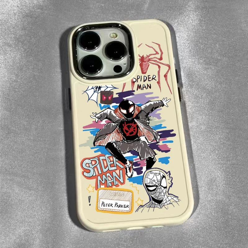 Funda de teléfono de alta calidad de Marvel Spider Man para iPhone 15 14 13 12 11 Pro Max X XR XS MAX 7 8 Plus Y2k Fundas protectoras de dibujos animados - imagen 2