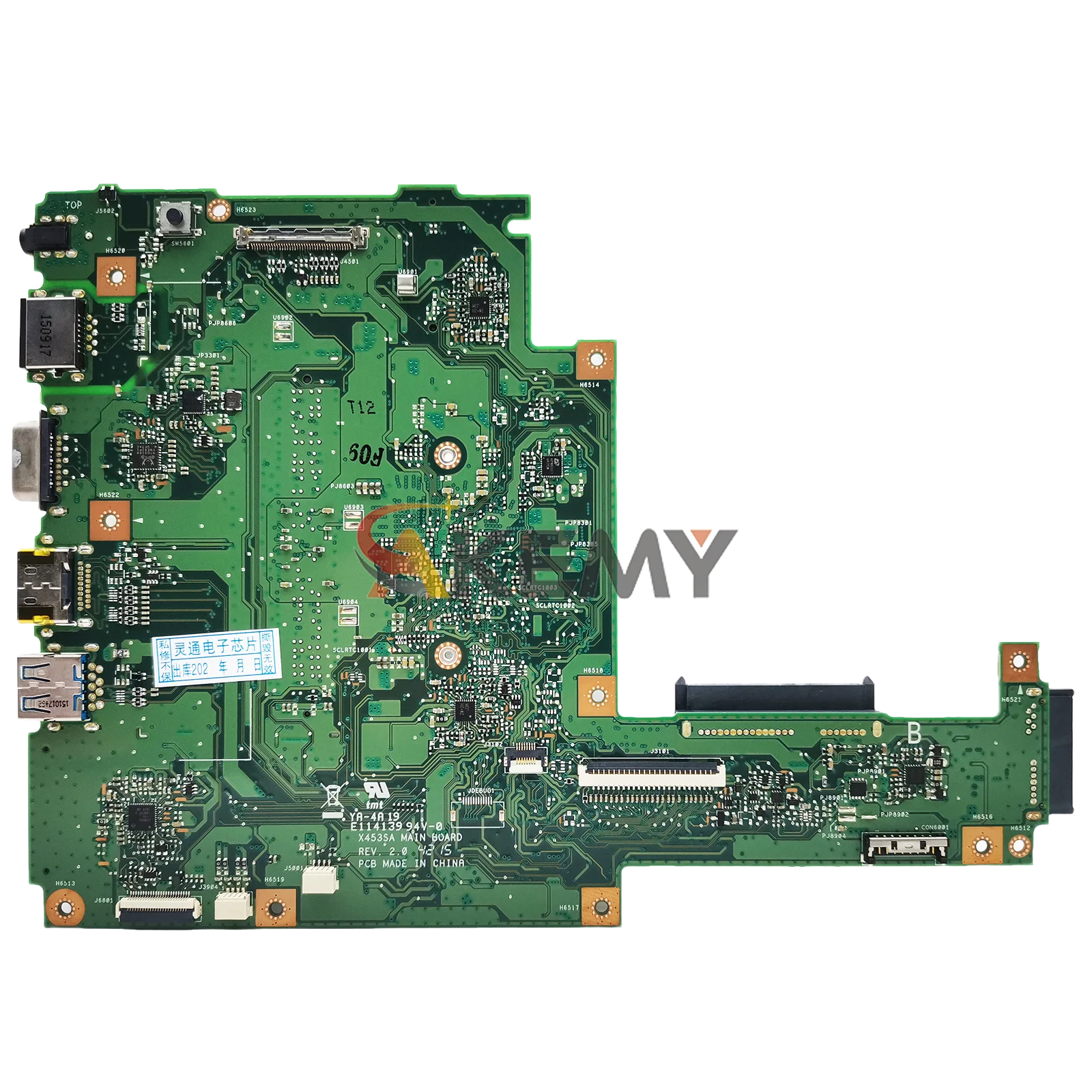 Placa base para ordenador portátil X453SA para ASUS VivoBook A453S X453SA F453S X453S placa base para portátil con CPU Celeron 100% pruebas OK envío rápido - imagen 2