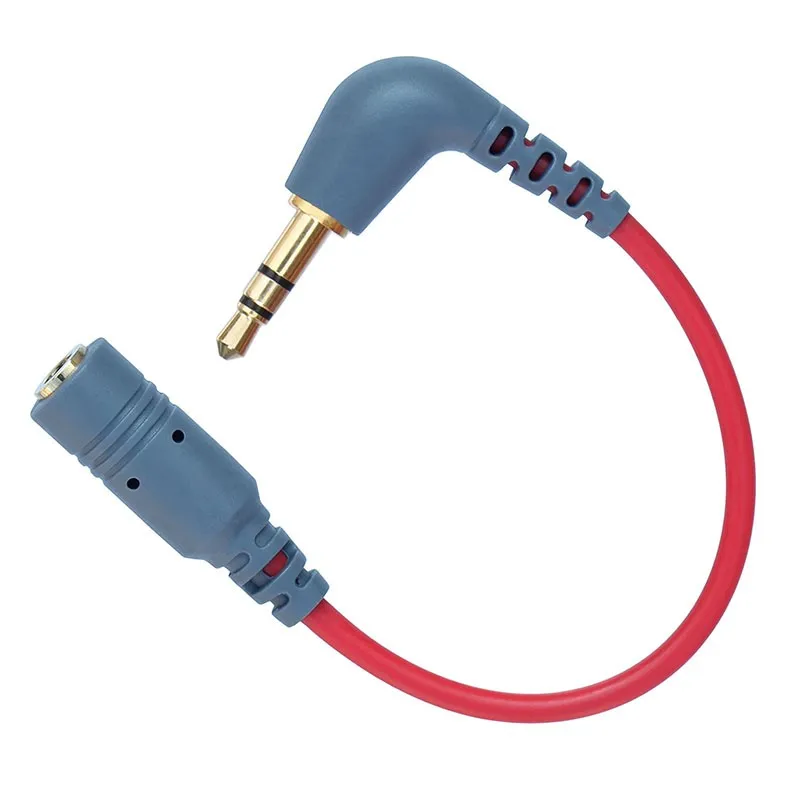 Cable TRRS hembra a TRS macho de 3,5mm, adaptador en ángulo de 90 grados para micrófono, micrófonos tipo VIDEOMIC - imagen 5