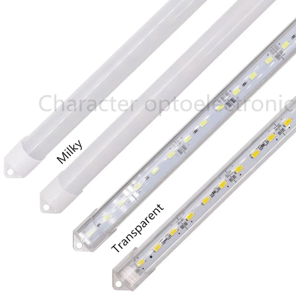 20 piezas 50cm DC12V SMD 5630/5730 tira de luz LED rígida + cubierta de pc tubo de luz de barra LED (blanco cálido/blanco frío) - imagen 2