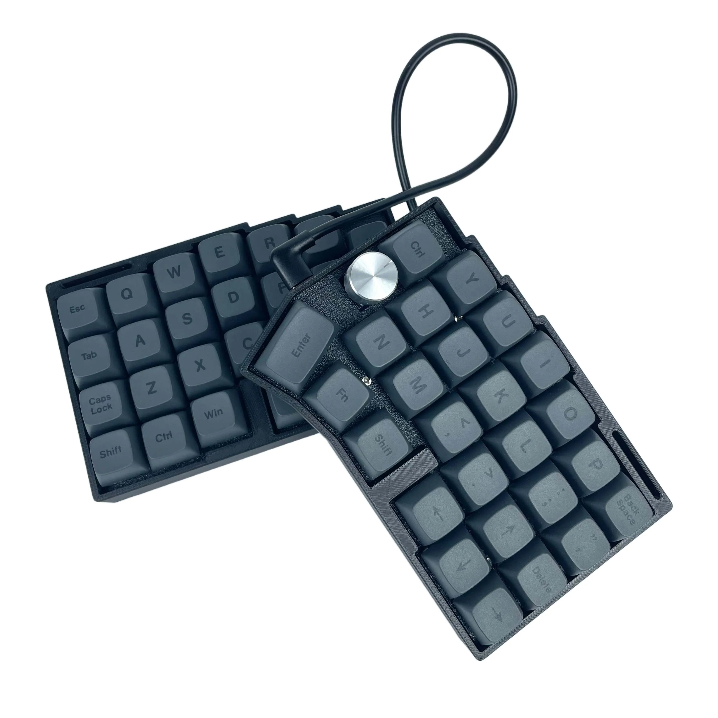 SZRKBD XT64 Teclado mecánico dividido ergonómico, diseño con cable 60% con perilla, interruptor lineal prelubricado intercambiable en caliente, retroiluminación RGB - imagen 2