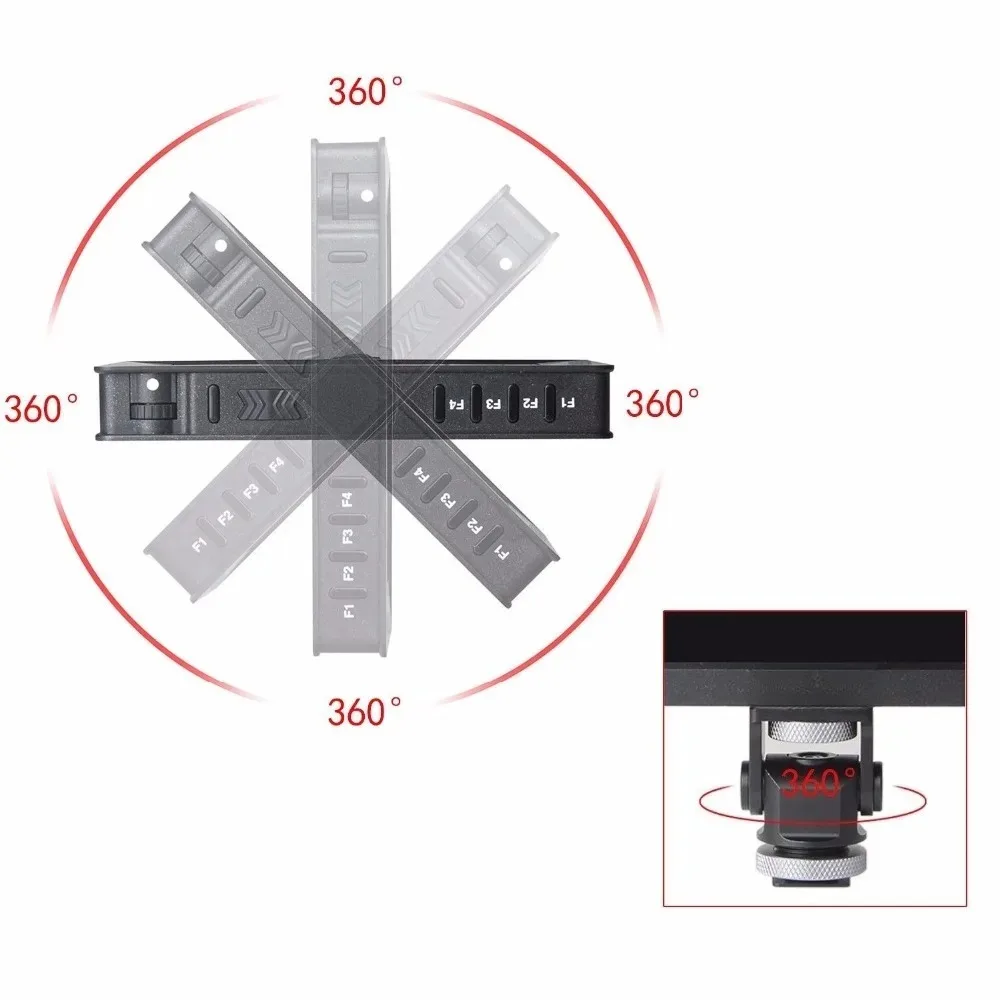 Zapata caliente con inclinación de 180 grados, soporte ajustable para Monitor Minifocus, soporte para cámara, soporte para zapata fría y cabezal de trípode de montaje de 1/4 pulgadas - imagen 5