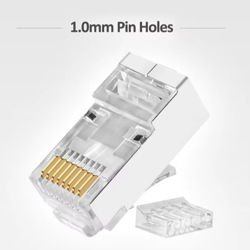 Enchufes modulares Gigabit Network RJ45 8P8C Cat6, Cable Ethernet, conector macho de 1,1mm, orificios de Pin adecuados para Cables 24AWG 26AWG - imagen 5